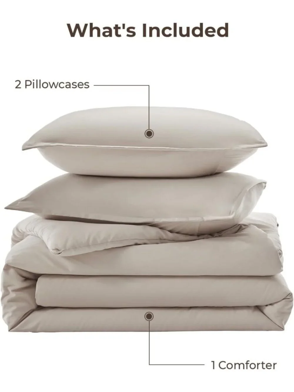 Lightweight Full Size Comforter Set - 3 Piece Solid Bedding for Cozy Sleep